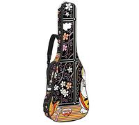 Guitar Gig Bag Guitar Backpack with Adjustable Shoulder Strap Guitar Case for Under 42 Inch Bass Classical Folk Guitar Japanese Blossoms Lucky Cat