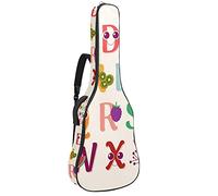Guitar Gig Bag Guitar Backpack with Adjustable Shoulder Strap Guitar Case for Under 42 Inch Bass Classical Folk Guitar Cute Alphabet Fruit