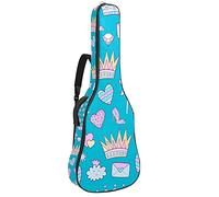 Guitar Gig Bag Guitar Backpack with Adjustable Shoulder Strap Guitar Case for Under 42 Inch Bass Classical Folk Guitar Crown Cute Elements Pattern