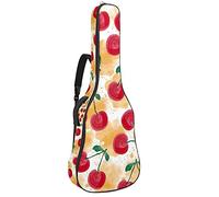 Guitar Gig Bag Guitar Backpack with Adjustable Shoulder Strap Guitar Case for Under 42 Inch Bass Classical Folk Guitar Red Delicious Cherries