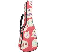 Guitar Gig Bag Guitar Backpack with Adjustable Shoulder Strap Guitar Case for Under 42 Inch Bass Classical Folk Guitar Sweet Love Word Pink Heart