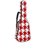 Guitar Gig Bag Guitar Backpack with Adjustable Shoulder Strap Guitar Case for Under 42 Inch Bass Classical Folk Guitar Cute Red Knitting Christmas