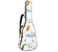 Guitar Gig Bag Guitar Backpack with Adjustable Shoulder Strap Guitar Case for Under 42 Inch Bass Classical Folk Guitar Cute White Duck in the Pond
