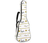 Guitar Gig Bag Guitar Backpack with Adjustable Shoulder Strap Guitar Case for Under 42 Inch Bass Classical Folk Guitar Love Pattern Background