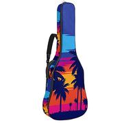 Guitar Gig Bag Guitar Backpack with Adjustable Shoulder Strap Guitar Case for Under 42 Inch Bass Classical Folk Guitar Palm Summer