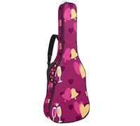 Guitar Gig Bag Guitar Backpack with Adjustable Shoulder Strap Guitar Case for Under 42 Inch Bass Classical Folk Guitar Purple Love and Wedding