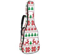 Guitar Gig Bag Guitar Backpack with Adjustable Shoulder Strap Guitar Case for Under 42 Inch Bass Classical Folk Guitar Christmas Elements