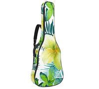 Guitar Gig Bag Guitar Backpack with Adjustable Shoulder Strap Guitar Case for Under 42 Inch Bass Classical Folk Guitar Tropical Green Palm Flower
