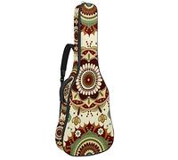 Guitar Gig Bag Waterproof Zipper Soft Guitar Backpack for Bass Acoustic & Classical Folk Electric Guitar Case Retro Trippy Floral