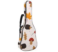 Guitar Gig Bag Waterproof Zipper Soft Guitar Backpack for Bass Acoustic & Classical Folk Electric Guitar Case Autumn Leaf Hedgehog Mushroom