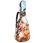 Guitar Gig Bag Waterproof Zipper Soft Guitar Backpack for Bass Acoustic & Classical Folk Electric Guitar Case Animal Farm Selfie
