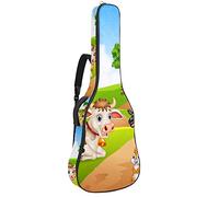 Guitar Gig Bag Waterproof Zipper Soft Guitar Backpack for Bass Acoustic & Classical Folk Electric Guitar Case Animal Farm Selfie