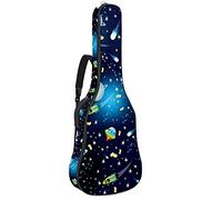 Guitar Gig Bag Waterproof Zipper Soft Guitar Backpack for Bass Acoustic & Classical Folk Electric Guitar Case Mysterious Universe Planet