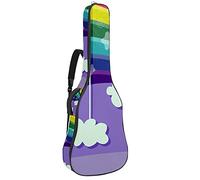 Guitar Gig Bag Waterproof Zipper Soft Guitar Backpack for Bass Acoustic & Classical Folk Electric Guitar Case Magic Rainbow Unicorn Clouds