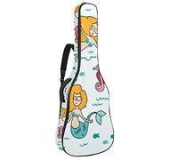 Guitar Gig Bag Waterproof Zipper Soft Guitar Backpack for Bass Acoustic & Classical Folk Electric Guitar Case Ocean Sea Fish Mermaid Seahorse