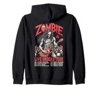 Guitar Guitarist Zombie Skeleton Live Undead Halloween Music Zip Hoodie