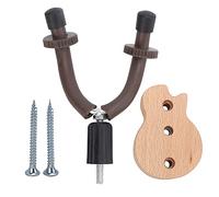 Guitar Hanger Solid Wood Wall Mount Bracket Adjustable Stopper Electric Ballad Bass Holder Display (GG-4)
