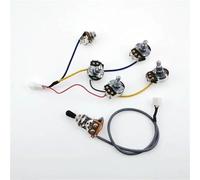 Guitar Harness Electric Guitar Pickup Wiring Harness 1 Set with 1 Toggle 4 Potentiometers 1 (Silver black hat)