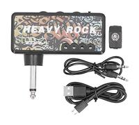 Guitar Headphone Amplifier Bass Headphone Amp Compact Portable with Heavy Metal Tones Built in Distortion Knob Volume Control for Electric Guitar Bass Players ABS Material 3.6oz