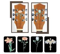 Guitar Headstock Inlay Decal for Electric, Acoustic Guitars, Bass & Ukulele Customizable Removable Sticker Accessories (Flower)