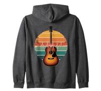 Guitar Heartbeat Retro Vibe Acoustic Melody Zip Hoodie
