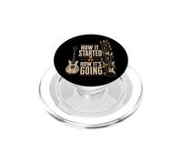 Guitar How It Started vs How It's Going Retro Gift PopSockets PopGrip for MagSafe