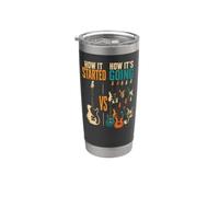 Guitar How It Started vs How It's Going Retro Gift Stainless Steel Insulated Tumbler