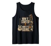 Guitar How It Started vs How It's Going Retro Gift Tank Top