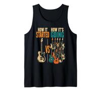 Guitar How It Started vs How It's Going Retro Gift Tank Top