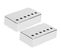 Guitar Humbucker Covers, Guitar Accessories Humbucker Pickup Cover 50mm and 52mm Pole Spacing 2Pcs Humbucker Guitar Pickup Cover Fit for Les Paul Guitar (Silver)