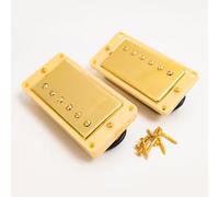 Guitar Humbucker Pickups Set Compatible with Gibson LP SG Style Guitars, Ceramic Magnet, Gold or Chrome Cover, High Output Neck & Bridge Pickups for Les Paul Upgrade (Gold YW)