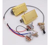 Guitar Humbucker Pickups Set LP Classic 57 Plus Alnico II 50/50mm Bridge/Neck Pickups Gold with 4C 1V1T wiring harness For Gibson Les Paul Guitar Accessoires
