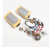 Guitar Humbucker Pickups Set with 2V1T Wiring Harness Kit, Compatible with Gibson LP SG Les Paul Style Electric Guitar, Neck & Bridge Pickups Set Guitar Accessoires (Chrome YW 2V1T Set)