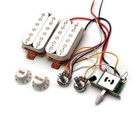 Guitar Humbucker Pickups With 3-way Converter 500K Pots 1T1V Prewired Wiring Harness Electric Guitar Parts Replacement (Color : 02)