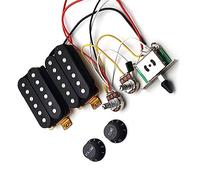 Guitar Humbucker Pickups With 3-way Converter 500K Pots 1T1V Prewired Wiring Harness Electric Guitar Parts Replacement (Color : 01)