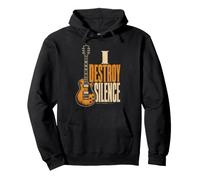Guitar I Destroy Silence Funny Guitarist Player Gift Pullover Hoodie