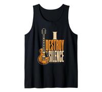Guitar I Destroy Silence Funny Guitarist Player Gift Tank Top