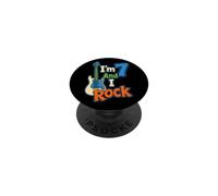 Guitar I'm 7 And I Rock Kids Birthday Guitarist Gift PopSockets Adhesive PopGrip