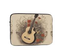 Guitar in The Flowers Printed Laptop Cover Portable Protective Case Suitable for Business Trips and Documents 17 inch