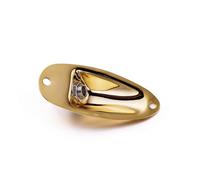 Guitar Jack Plate, Guitar Output Jack Electric Guitar Parts Boat Shaped Audio Cable Jack Plate and Neck Plate with Mounting Screws for Strat Guitars (Gold)