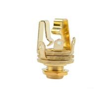 Guitar Jacks, 6.35mm Electric Guitar 3 Pole Stereo Panel Mount Sockets Connector for Active Pickup Output Jack(Gold)