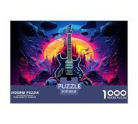 Guitar Jigsaw 1000 Pieces Challenge Game for Adults,Fantasy Colors Impossible Jigsaw Puzzles 1000 Piece Educational Games for Adults Or Families 38x26cm/1000pcs