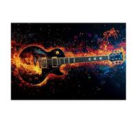 Guitar Jigsaw Puzzles for Adults 1000 Piece Jigsaw Puzzles for Adults Flame 75x50cm, Classic Educational Games Decompression, Challenging Game for Families Beautiful Home Wall Decor Gifts for Men K-54