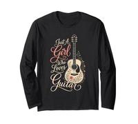 Guitar Just A Girl Who Loves Guitar Cute Guitarist Gift Long Sleeve T-Shirt