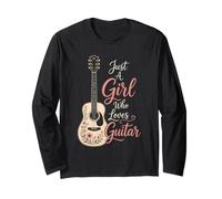 Guitar Just A Girl Who Loves Guitar Cute Guitarist Gift Long Sleeve T-Shirt