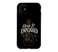 Guitar Keep It Unplugged Acoustic Guitarist Funny Gift Case for iPhone 11