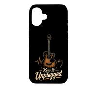 Guitar Keep It Unplugged Acoustic Guitarist Funny Gift Case for iPhone 16