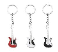 Guitar Keychain for Women Men Birthday Gift for Daughter Son Rock Guitar Miniature Key Rings for Music Lovers Guitar Lover Gifts for Boys Girls Music Lover Gifts for Men Electric Guitar Key Ring 3pcs