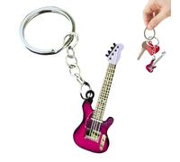 Guitar Keyring - Stainless Steel 6.5 * 2.2 cm 20 g | Musical Keyrings Backpack Decoration, Guitar Pendant Ornament | Boys, Girls, Friends, Family, Bedroom, Living Room,