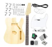 Guitar Kit Body 39 Inch DIY Electric Guitar Kit 6 Strings 22 Frets Fingerboard Basswood Neck Body With Connecting Cable